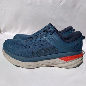 Hoka One One Bondi 7 Mens Shoes Size 13 Blue Teal Running Athletic Shoes EUC